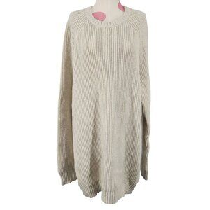 Women's Old Navy Cable Knit Thick Sweater Dress Tunic Large Cream Warm Winter